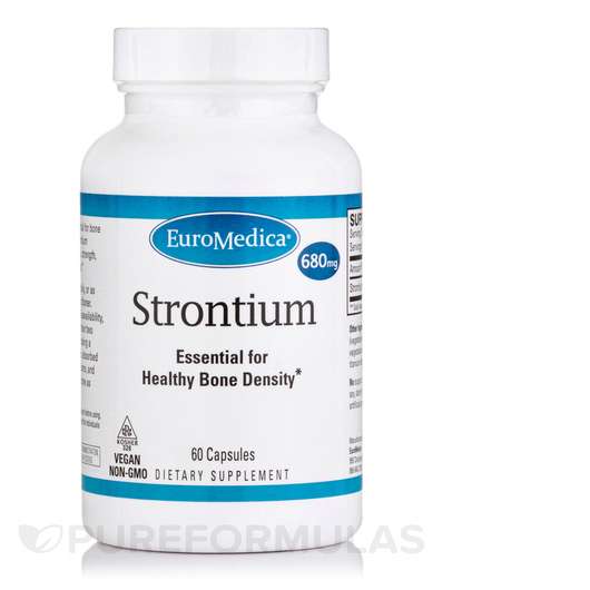 Основне фото товара EuroMedica, Strontium, Стронцій, 60 капсул