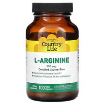 L-Arginine Caps 500 mg L-Аргинин Country Life 100 капсул