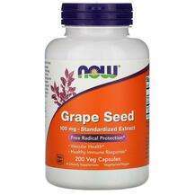 Now, Grape Seed Standardized Extract 100 mg, 200 Veg Capsules