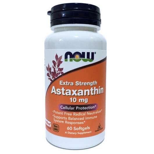 Основне фото товара Now, Astaxanthin 10 mg, Астаксантин 10 мг, 60 капсул