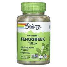 Solaray, True Herbs Fenugreek 1240 mg, Пажитник, 180 капсул
