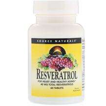 Source Naturals, Ресвератрол, Resveratrol 60, 60 таблеток