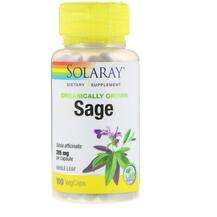Solaray, Organically Grown Sage 285 mg, Шавлія 285 мг, 100 капсул