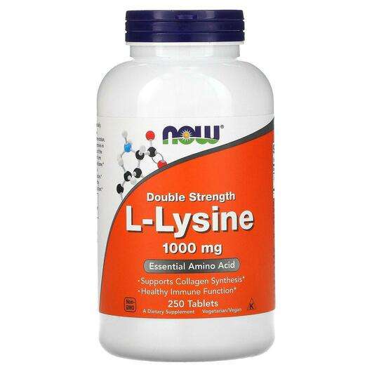 Основное фото товара Now, L-Лизин 1000 мг, L-Lysine 1000 mg, 250 таблеток