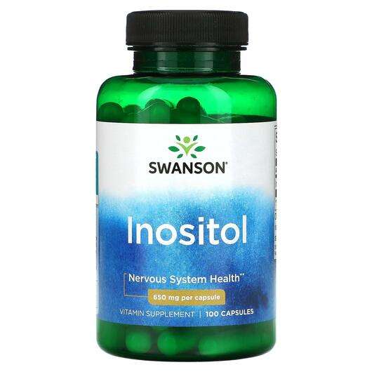 Основне фото товара Swanson, Inositol 650 mg, Вітамін B8 Інозитол, 100 капсул