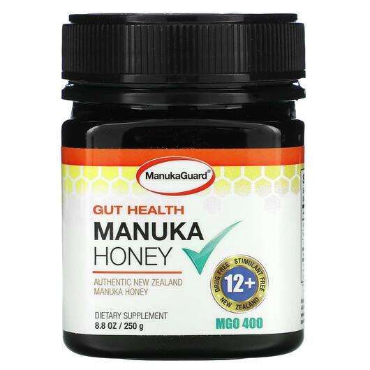 Основное фото товара ManukaGuard, Манука Мед, Gut Health Manuka Honey 400 MGO 8, 250 г