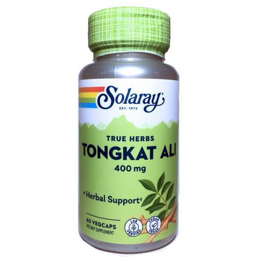Основне фото товара Solaray, Tongkat Ali, Тонгкат Алі 400 мг, 60 капсул