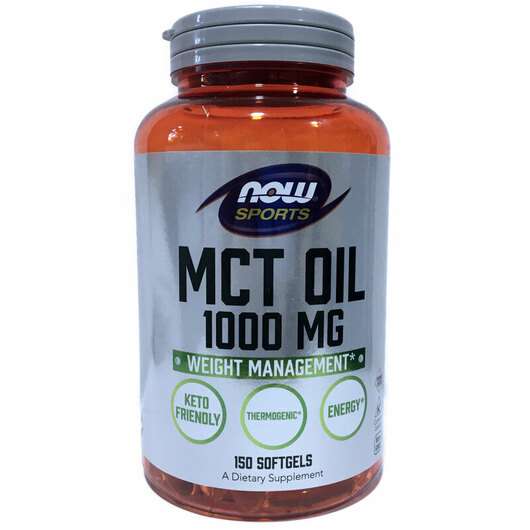 Основне фото товара Now, MCT Oil 1000 mg, MCT Олія, 150 капсул
