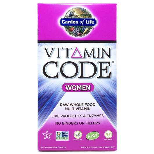 Основное фото товара Garden of Life, RAW витамины для женщин, Vitamin Code Women, 2...