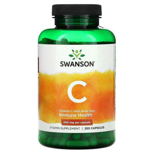 Основне фото товара Swanson, Vitamin C With Rose Hips, Вітамін C, 250 капсул