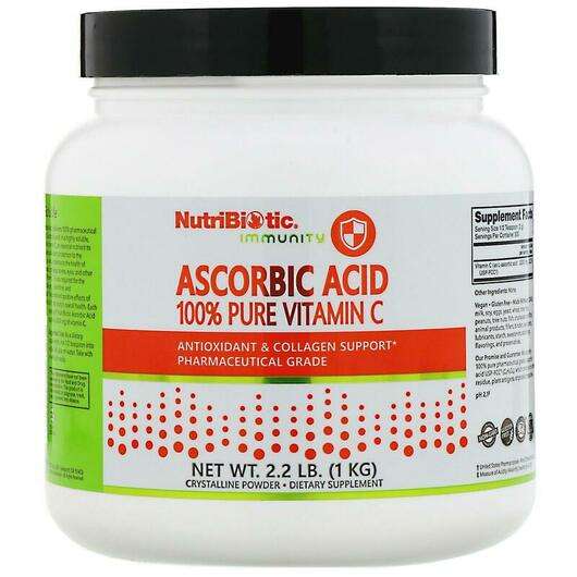 Основне фото товара NutriBiotic, Ascorbic Acid Crystalline Powder, Вітамін C Аскор...