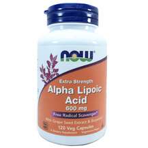 Now, Альфа-липоевая кислота 600 мг, Alpha Lipoic Acid, 120 капсул