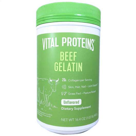 Основне фото товара Vital Proteins, Beef Gelatin, Яловичий желатин, 465 г