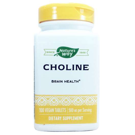 Основное фото товара Nature's Way, Холин 500 мг, Choline 500 mg, 100 таблеток