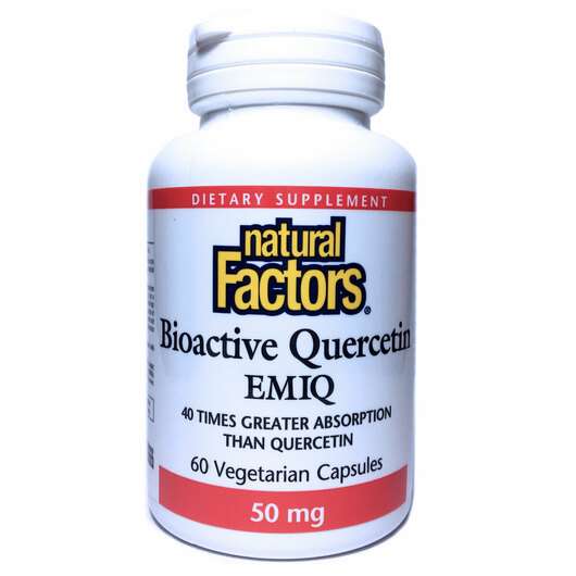 Основное фото товара Natural Factors, Кверцетин 50 мг EMIQ, Biaoctive Quercetin EMI...