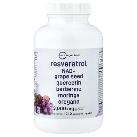 Основное фото товара Micro Ingredients, Ресвератрол, Resveratrol, 240 капсул