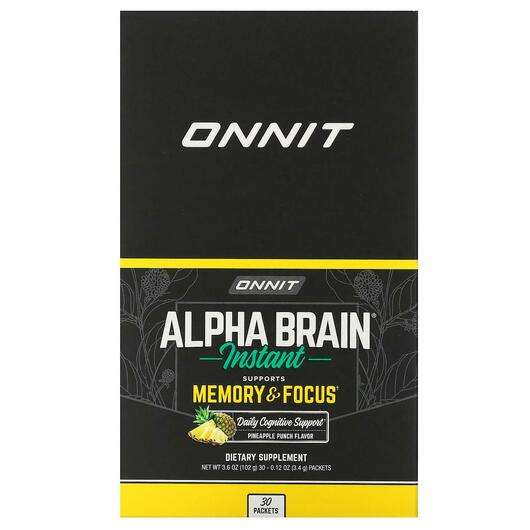 Основне фото товара Onnit, Alpha Brain Instant Pineapple Punch 30 Packets, Підтрим...