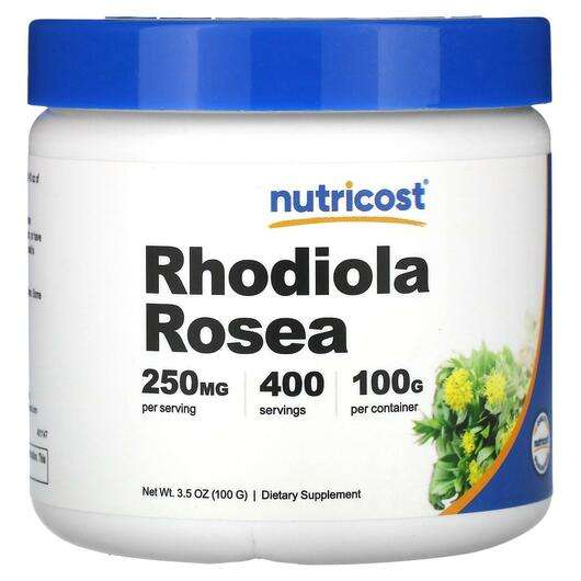 Основне фото товара Nutricost, Rhodiola Rosea, Родіола, 100 г