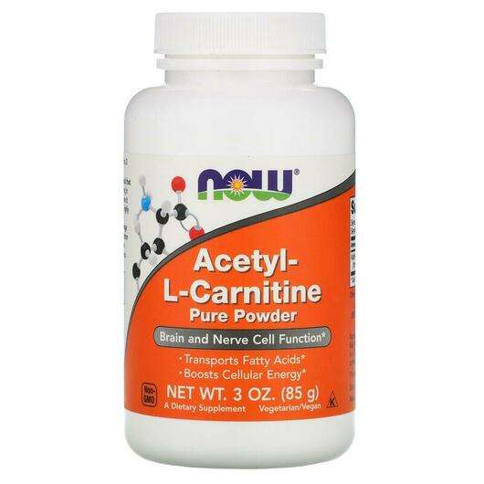 Основное фото товара Now, Ацетил-L-Карнитин в порошке, Acetyl-L-Carnitine, 85 г