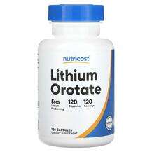 Nutricost, Lithium Orotate 5 mg, Літій, 120 капсул