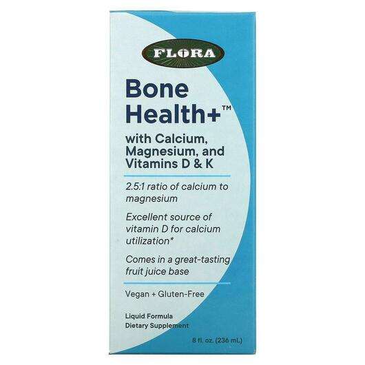 Основне фото товара Flora, Bone Health+ with Calcium, Магній Кальцій, 236 мл