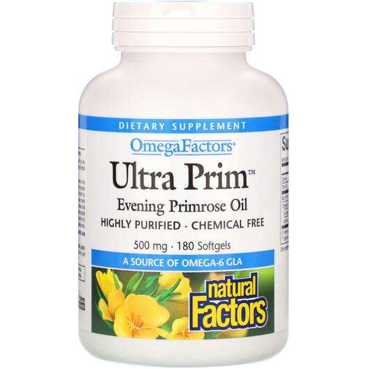 Основне фото товара OmegaFactors Ultra Prim Evening Primrose Oil 500 mg, Олія прим...