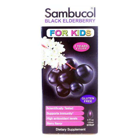 Основне фото товара Sambucol, Black Elderberry For Kids, Сироп для дітей, 120 мл
