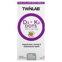 Twinlab, Витамины D3 + K2, D3 Dots + K2 All-Natural Tangerine ...