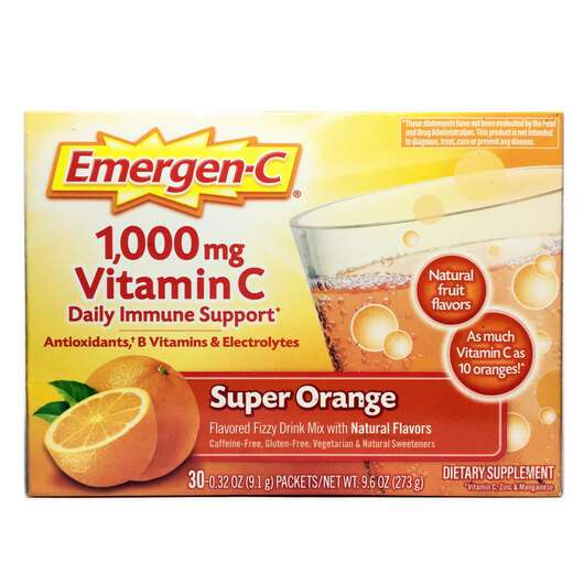 Основне фото товара Emergen-C, 1000 mg Vitamin C, Вітамін C, 9.1 г 