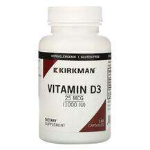Kirkman, Vitamin D-3 1000 IU, 120 Capsules