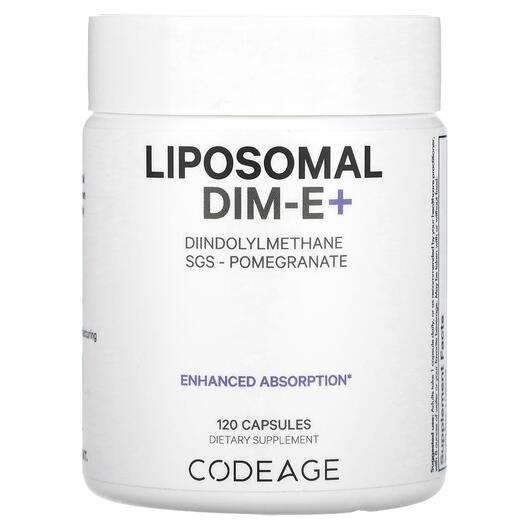 Основне фото товара CodeAge, Liposmal DIM-E+ Pomegranate, Дііндолілметан, 120 капсул