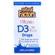 Item photo Natural Factors, Vitamin D3 Drops for Kids Unflavored 10 mcg 4...