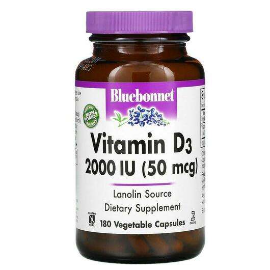 Основное фото товара Bluebonnet, Витамин D3, Vitamin D3 2000 IU, 180 капсул