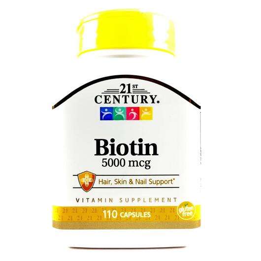 Основное фото товара 21st Century, Биотин 5000 мкг, Biotin Super Potency 5000 mcg, ...