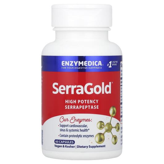 Основное фото товара Enzymedica, Серрапептаза, SerraGold, 60 капсул