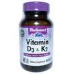 Фото товару Bluebonnet, Vitamin D3 & K2, Вітаміни D3 та K2, 60 капсул
