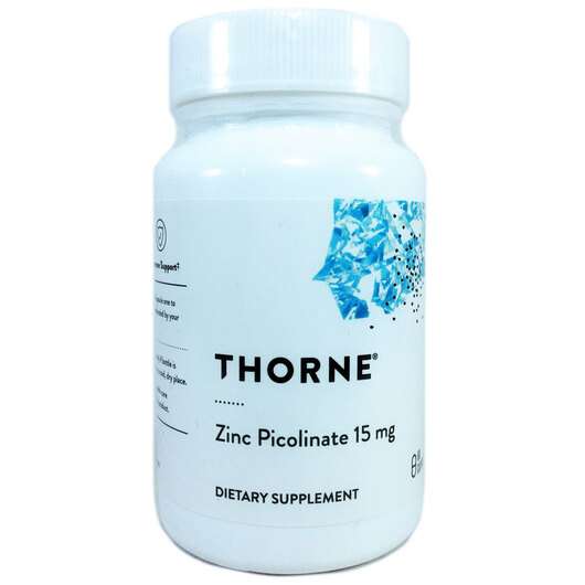 Основне фото товара Thorne, Zinc Picolinate 15 mg, Піколінат Цинку 15 мг, 60 капсул