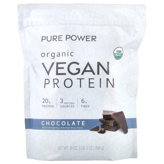 Основное фото товара Pure Power Organic Vegan Protein Chocolate, Протеин Веганский, 54