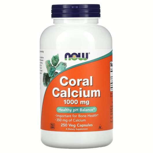 Основное фото товара Now, Коралловый кальций 1000 мг, Coral Calcium 1000 mg, 250 ка...