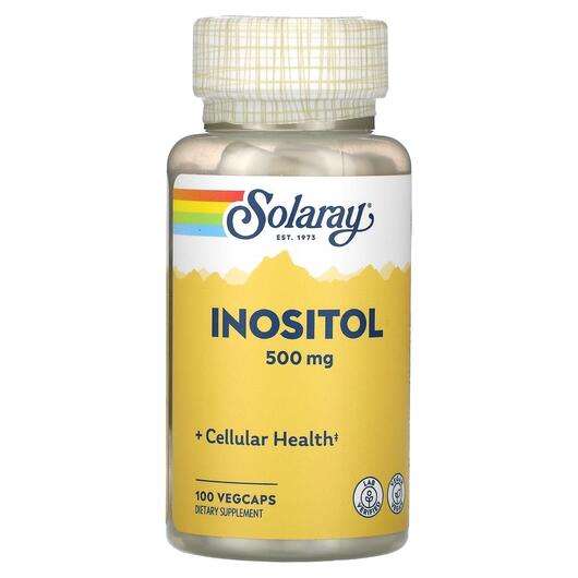 Основне фото товара Solaray, Inostitol 500 mg, Вітамін B8 Інозитол, 100 капсул