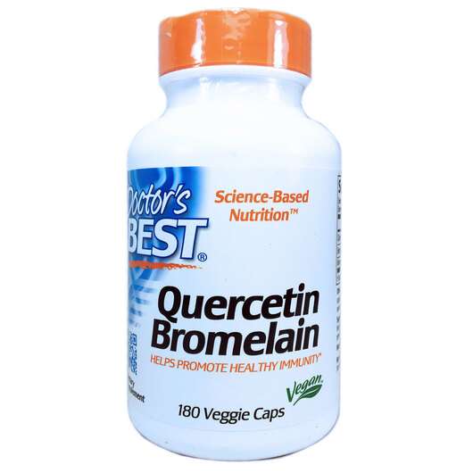 Основне фото товара Doctor's Best, Quercetin Bromelain 500 mg, Кверцетин, 180 капсул