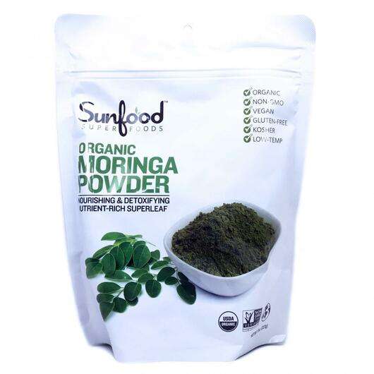 Основне фото товара Sunfood, Organic Moringa Powder, Моринга, 227 г