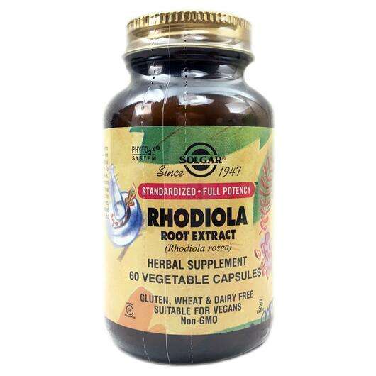 Основне фото товара Solgar, Rhodiola Root Extract, Родіола, 60 капсул