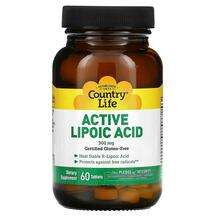Country Life, Active Lipoic Acid, Альфа-ліпоєва кислота, 60 та...