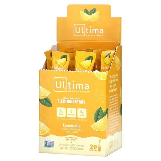 Основне фото товара Ultima Replenisher, Electrolyte Powder Lemonade, Електроліти с...