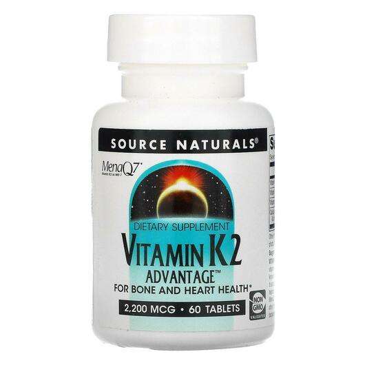 Основне фото товара Source Naturals, Vitamin K2 Advantage 2200 mcg 60, Вітамін К2 ...