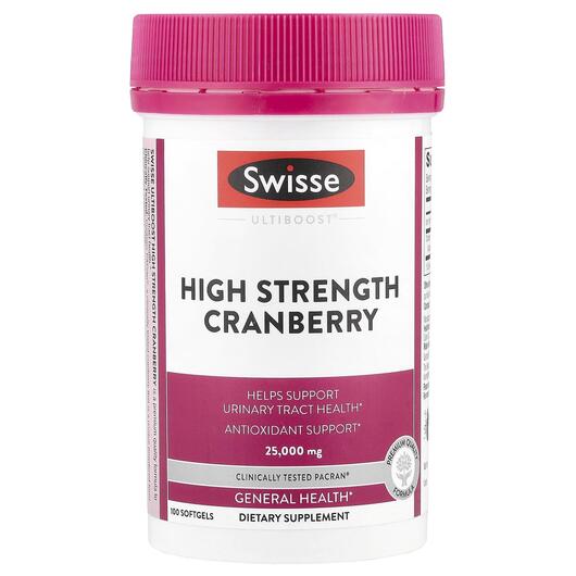Основне фото товара Ultiboost High Strength Cranberry 25000 mg Основне фото товара Ultiboost High Strength Cranberry 25000 mg, Журавлина, 100 капсул