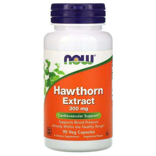 Основне фото товара Now, Hawthorn Extract, Глід 300 мг, 90 капсул
