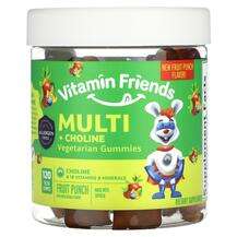 Multi + Choline Vegetarian Gummies Fruit Punch, Мультивітаміни...