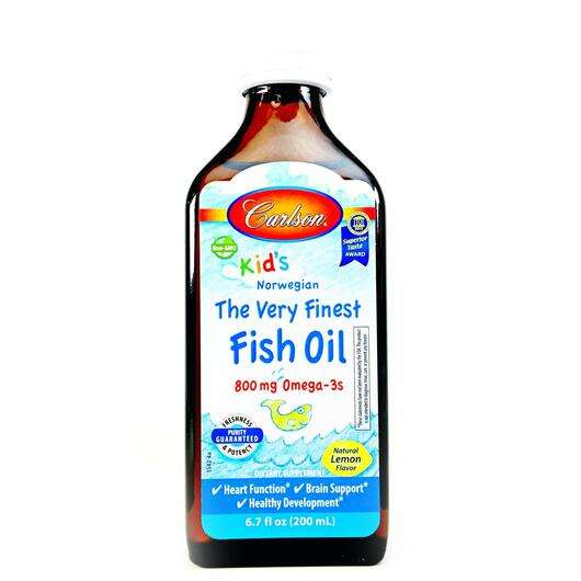 Основне фото товара Carlson, Kid's Norwegian The Very Finest Fish Oil, Риб'ячий жи...